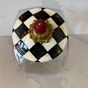 Mackenzie Childs Courtly Check Cookie Jar.